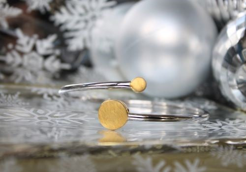Archeol Bangle in Sterling Silver & Gold Vermeil