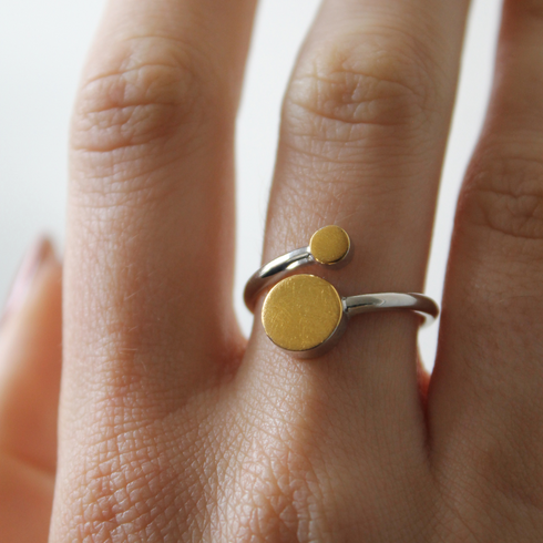 Archeol Ring in Sterling Silver & Gold Vermeil
