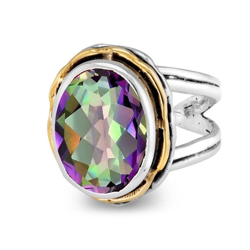 Magnolia Ring in silver gold & various gemstones