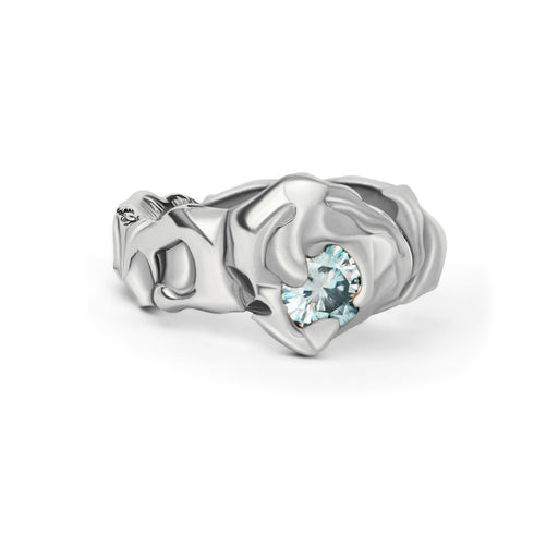 Molten Ring with Moissanite