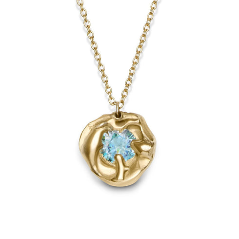 Molten Necklace with Moissanite