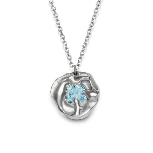 Molten Necklace with Moissanite