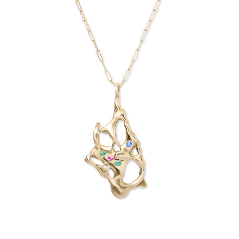 Molten Necklace with Gemstones