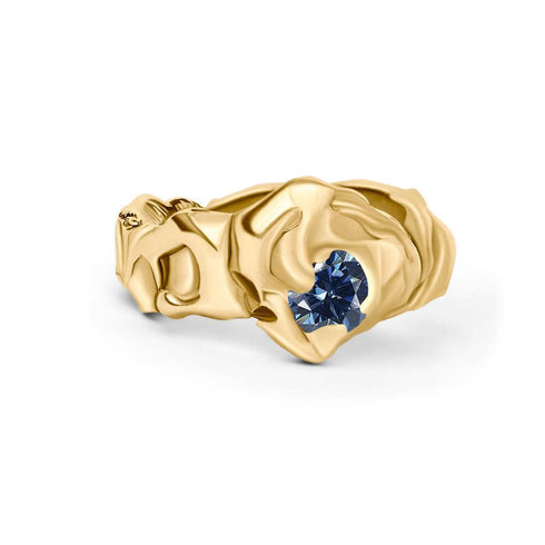 Molten Ring with Moissanite