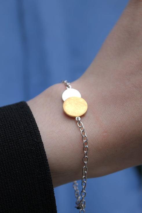 Archeol Bracelet in Sterling Silver & Gold Vermeil