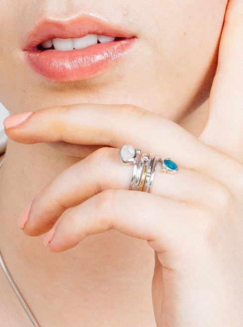 Snake Ring in Silver Gold & various gemstones