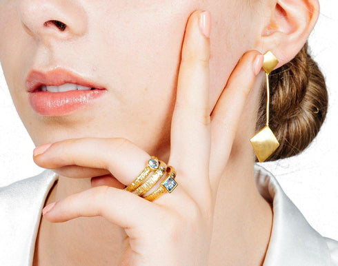 Art Deco Earrings In Gold Vermeil