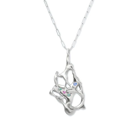 Molten Necklace with Gemstones