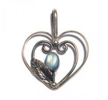 Heart Leaf Pendant in various gemstones
