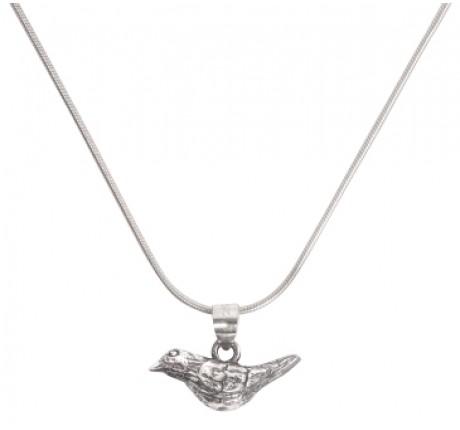Wildlife Robin Pendant Silver with Snake Chain