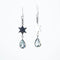 Star Earrings in Silver with Blue Topaz