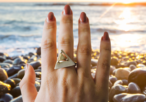 Triune Ring in sterling silver & gold vermeil