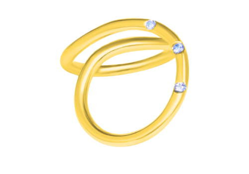 Sea Honey Ring in gold vermeil & sterling silver with blue topaz