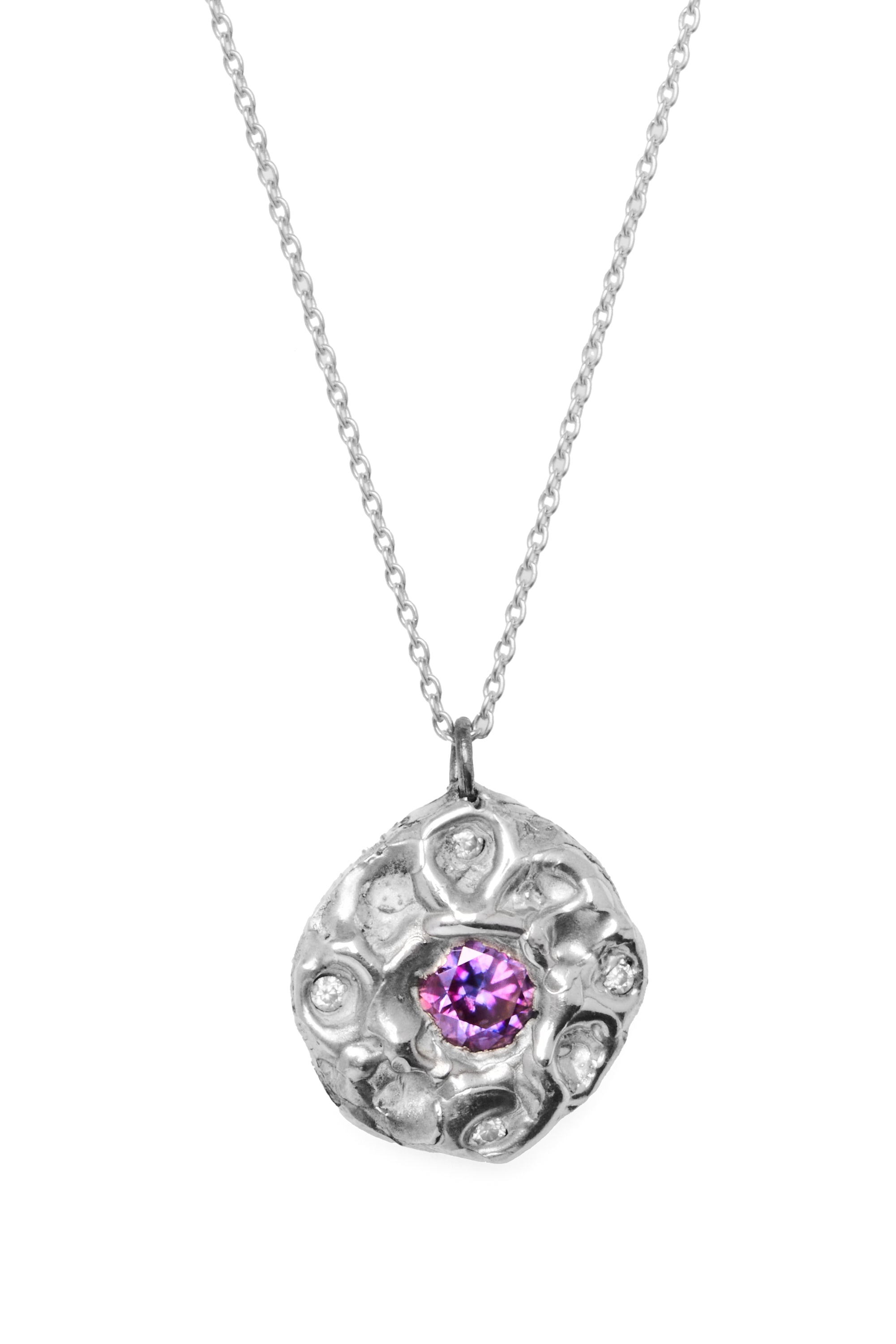 Molten Necklace with Moissanite